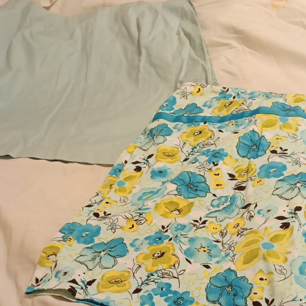 Floral Mini Dress in Blue and Yellow